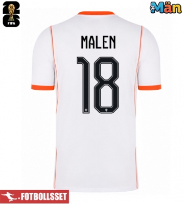 Nederländerna Donyell Malen #18 Bortatröja VM 2026 Kortärmad